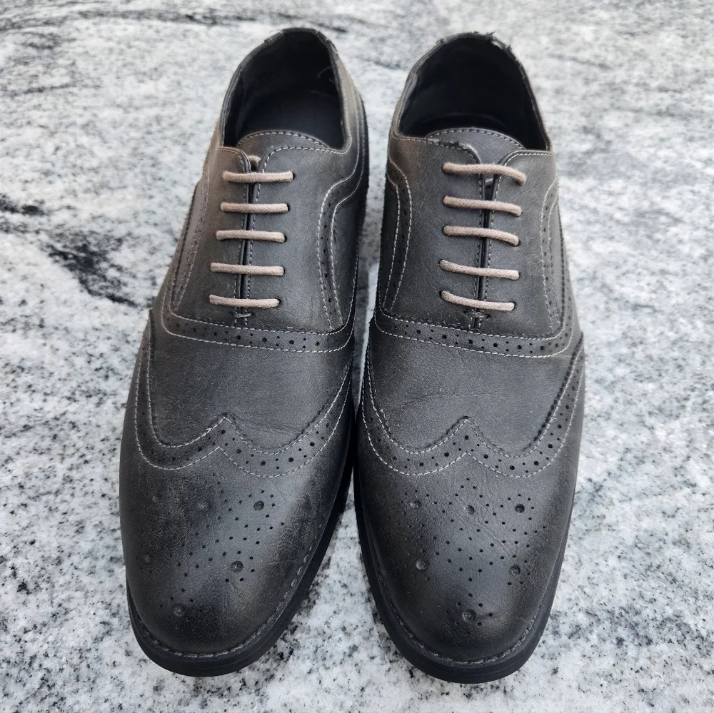 Perry Ellis Portfolio Welton Dress Shoes Men's Size 9 M Charcoal Gray
